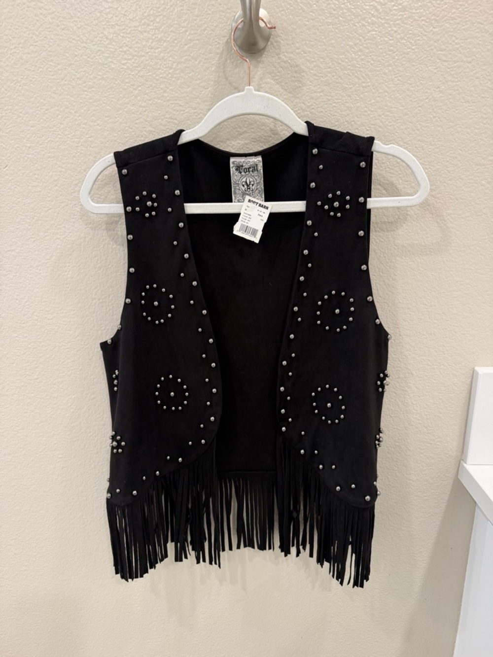 Vocal Black Sleeveless Vest with Decorative Tag
